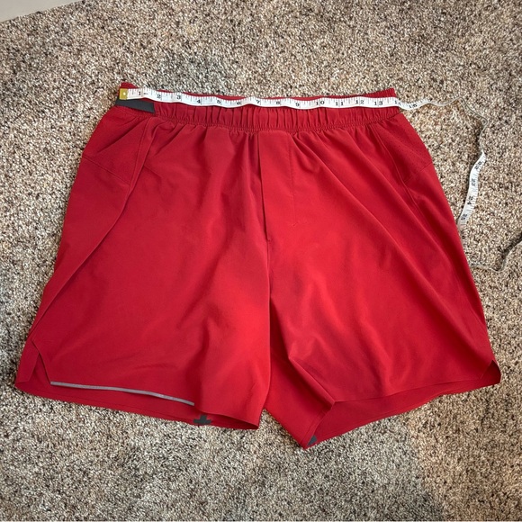 Lululemon Men’s Shorts - Red 6” athletic shorts. - Picture 3 of 4